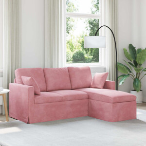 vidaXL Bank Roze 198 x 134 x 80 cm Fluweel