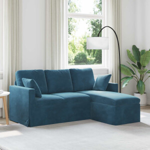 vidaXL Bank Blauw 178 x 134 x 80 cm Fluweel