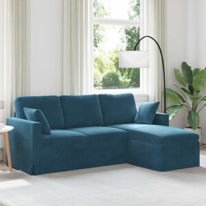 vidaXL Bank Blauw 198 x 134 x 80 cm Fluweel