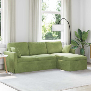 vidaXL Bank Lichtgroen 228 x 134 x 80 cm Fluweel
