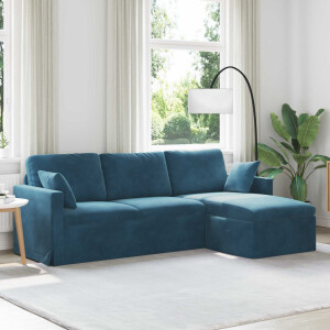 vidaXL Bank Blauw 228 x 134 x 80 cm Fluweel