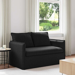 vidaXL Bank Zwart 136 x 82 x 85 cm Stof