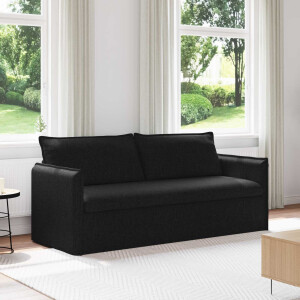 vidaXL Bank Zwart 196 x 82 x 85 cm Stof