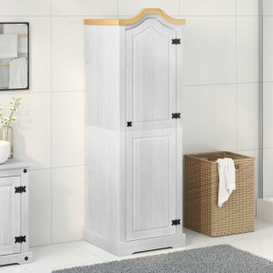 vidaXL Kasten met plank Wit 55 x 52 x 170 cm Massief grenenhout