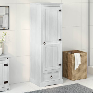 vidaXL Kasten met lade Wit 55 x 50 x 170 cm Massief grenenhout