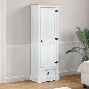 vidaXL Kasten met lade Wit 55 x 38 x 170 cm Massief grenenhout