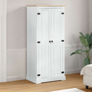 vidaXL Kasten met plank Wit 76 x 50 x 170 cm Massief grenenhout