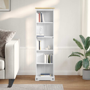 vidaXL Boekenkast Wit 46 x 20 x 170 cm Massief grenenhout