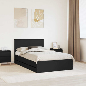 vidaXL Bedframe met lade met opslag Zwart 120 x 190 cm Ingenieurshout