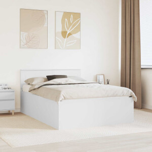 vidaXL Bedframe met hoofdeinde Wit 160 x 200 cm Bewerkt hout