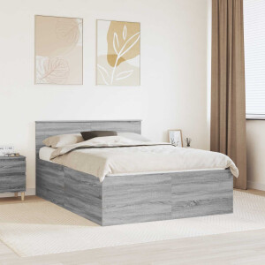 vidaXL Bedframe met hoofdeinde Grijs Sonoma 160 x 200 cm Bewerkt hout