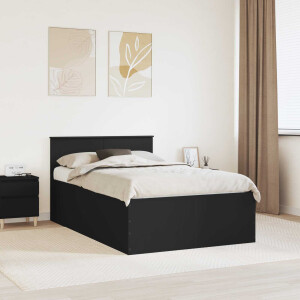 vidaXL Bedframe met hoofdeinde Zwart 120 x 200 cm Bewerkt hout