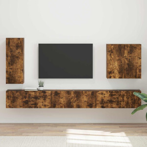 vidaXL TV Wandkast Set Wandgemonteerd 6 pcs Gerookt eiken