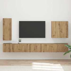 vidaXL TV Wandkast Set Wandgemonteerd 6 pcs Artisan Eiken