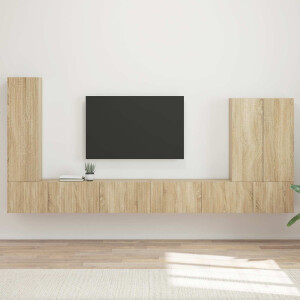 vidaXL TV Wandkast Set Wandgemonteerd 6 pcs Sonoma Eiken