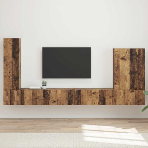 vidaXL TV Wandkast Set Wandgemonteerd 6 pcs Oud Hout