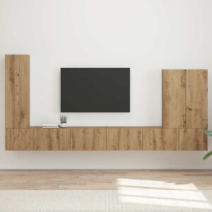vidaXL TV Wandkast Set Wandgemonteerd 6 pcs Artisan Eiken