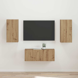 vidaXL Tv-meubelset Wandgemonteerd 2 pcs Artisan Eiken Bewerkt hout