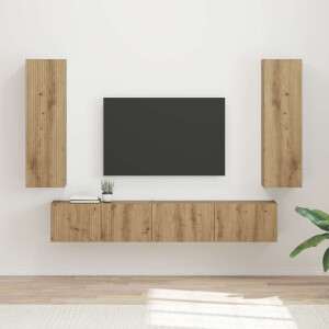 vidaXL Tv-meubelset Wandgemonteerd 3 pcs Artisan Eiken Bewerkt hout