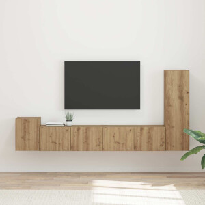 vidaXL Tv-meubelset Wandgemonteerd 3 pcs Artisan Eiken Bewerkt hout