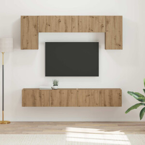 vidaXL Tv-meubelset Wandgemonteerd 5 pcs Artisan Eiken Bewerkt hout