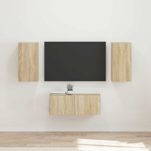 vidaXL Tv-meubelset Wandgemonteerd 6 pcs Sonoma Eiken Bewerkt hout