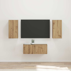 vidaXL Tv-meubelset Wandgemonteerd 6 pcs Artisan Eiken Bewerkt hout