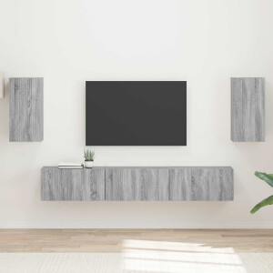 vidaXL Tv-meubelset Wandgemonteerd 5 pcs Grijs Sonoma Bewerkt hout