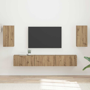 vidaXL Tv-meubelset Wandgemonteerd 5 pcs Artisan Eiken Bewerkt hout