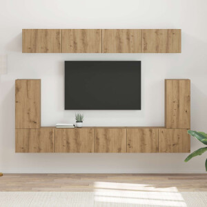 vidaXL Tv-meubelset Wandgemonteerd 5 pcs Artisan Eiken Bewerkt hout