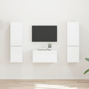 vidaXL Tv-meubelset 5 pcs Hoogglans wit Bewerkt hout