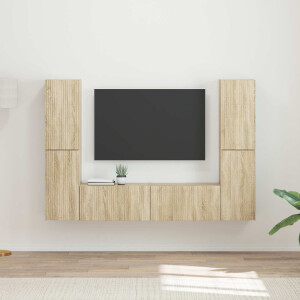 vidaXL Tv-meubelset 6 pcs Sonoma Eiken Bewerkt hout