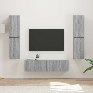 vidaXL Tv-meubelset 6 pcs Grijs Sonoma Bewerkt hout