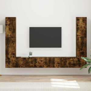 vidaXL Tv-meubelset 8 pcs Gerookt eiken Bewerkt hout