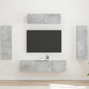 vidaXL TV-kast 5 pcs Beton Grijs