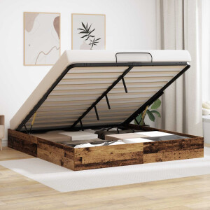 vidaXL Ottoman Bedframe Oudhout 203 x 180 x 25 cm Geconstrueerd hout