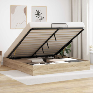 vidaXL Ottoman Bedframe met opslag Sonoma Eiken 203 x 160 x 25 cm