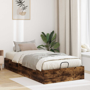 vidaXL Ottoman Bedframe Gerookte Eik 80,5 x 200 cm Geconstrueerd hout