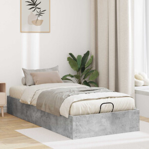 vidaXL Ottoman Bedframe Beton Grijs 90 x 190 cm Geconstrueerd hout