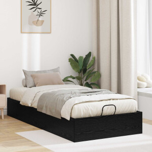 vidaXL Ottoman Bedframe Zwarte Eik 75,5 x 190 cm Geconstrueerd hout