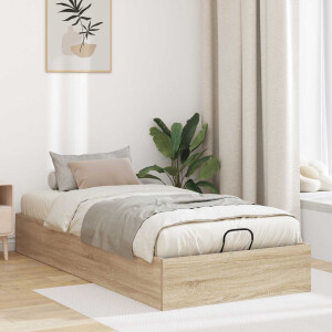 vidaXL Ottoman Bedframe Sonoma Eiken 75,5 x 190 cm Geconstrueerd hout