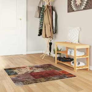 vidaXL Vloerkleedloper MARSA Multikleur 100 x 100 cm Polyester en PVC