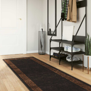vidaXL Vloerkleedloper MARSA Zwart 100 x 300 cm Polyester en PVC