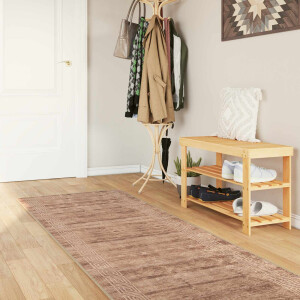 vidaXL Vloerkleedloper MARSA Wit 100 x 300 cm Polyester en PVC