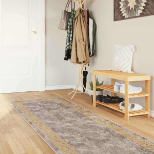 vidaXL Vloerkleedloper MARSA Grijs 80 x 400 cm Polyester en PVC