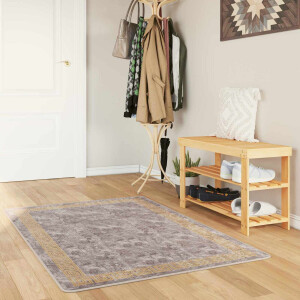 vidaXL Vloerkleedloper MARSA Grijs 100 x 200 cm Polyester en PVC