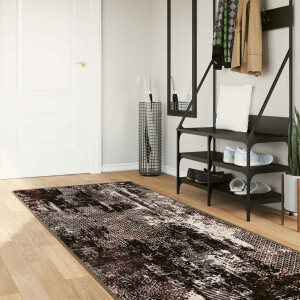 vidaXL Vloerkleedloper MARSA Zwart 100 x 350 cm Polyester en PVC
