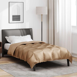 vidaXL Winter Dekbed Goud 135 x 220 cm Satijn en Microfiber