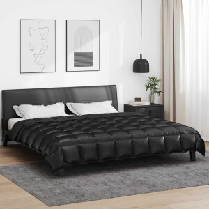 vidaXL Winter Dekbed Zwart 200 x 220 cm Satijn en Microfiber