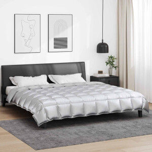 vidaXL Winter Dekbed Zilver 200 x 200 cm Satijn en Microfiber